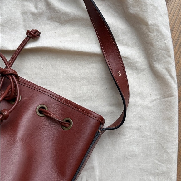 Sezane Brown Farrow Leather Bucket Bag - Mini - Picture 4 of 5
